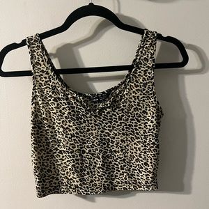 Cheetah print cropped tank
